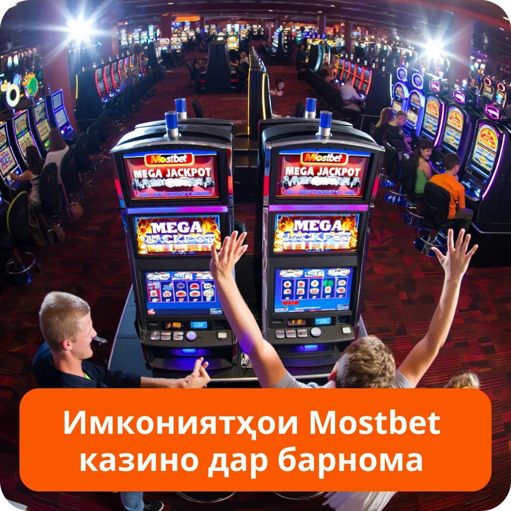Имкониятҳои Mostbet казино дар барнома