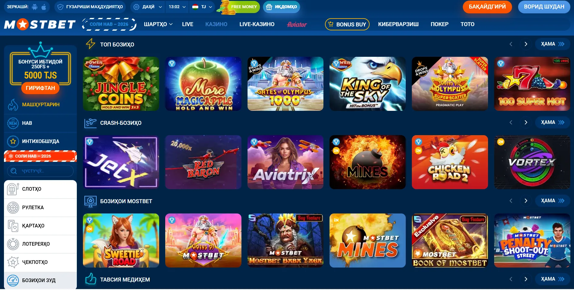 Казино Mostbet — Ҷой барои бозингарони ҳақиқӣ